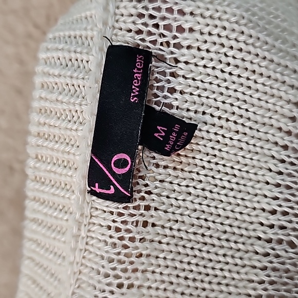 T/O Medium See Through Cream Sweater - Picture 3 of 4